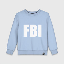 Свитшот хлопковый детский FBI, цвет: мягкое небо