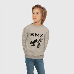 Свитшот хлопковый детский Велоспорт BMX Z, цвет: миндальный — фото 2