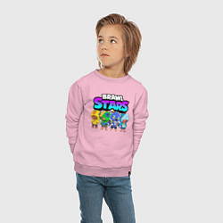 Свитшот хлопковый детский BRAWL STARS LEON, цвет: светло-розовый — фото 2