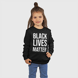 Свитшот хлопковый детский BLACK LIVES MATTER, цвет: черный — фото 2