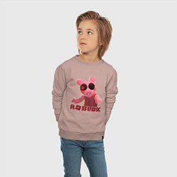Свитшот хлопковый детский Свинка Пигги, цвет: пыльно-розовый — фото 2
