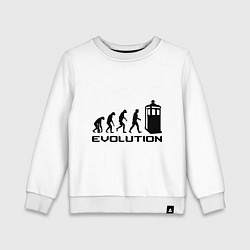 Свитшот хлопковый детский Tardis evolution, цвет: белый