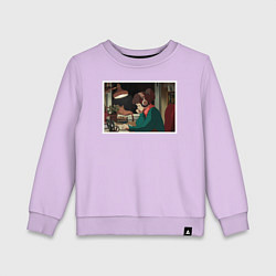 Свитшот хлопковый детский Lo fi, цвет: лаванда