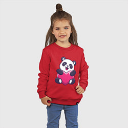 Свитшот хлопковый детский Панда love, цвет: красный — фото 2
