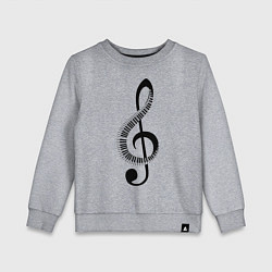 Свитшот хлопковый детский Скрипичный ключ и клавиши, цвет: меланж