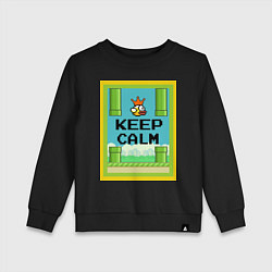 Свитшот хлопковый детский Flappy Bird & Keep Calm, цвет: черный