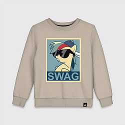 Свитшот хлопковый детский Rainbow Dash swag, цвет: миндальный