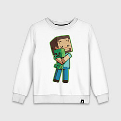 Свитшот хлопковый детский Minecraft, цвет: белый