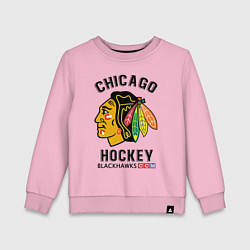 Свитшот хлопковый детский CHICAGO BLACKHAWKS NHL, цвет: светло-розовый