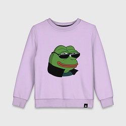 Свитшот хлопковый детский Pepe в очках EZ, цвет: лаванда