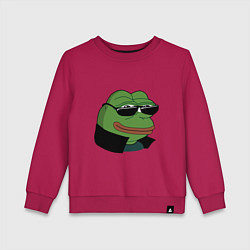 Свитшот хлопковый детский Pepe в очках EZ, цвет: маджента