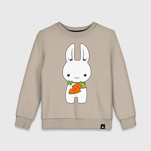 Детский свитшот Зайчик с морковкой / Миндальный – фото 1