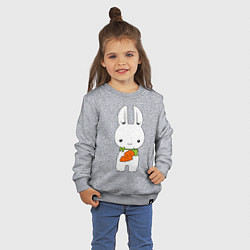 Свитшот хлопковый детский Зайчик с морковкой, цвет: меланж — фото 2