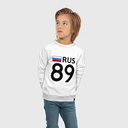 Свитшот хлопковый детский RUS 89, цвет: белый — фото 2