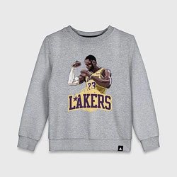 Свитшот хлопковый детский LeBron - Lakers, цвет: меланж