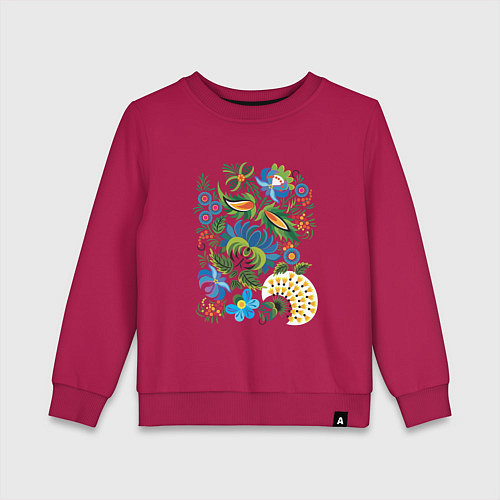 Детский свитшот Славянский орнамент / Маджента – фото 1