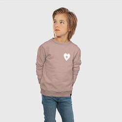 Свитшот хлопковый детский Сердечко, цвет: пыльно-розовый — фото 2