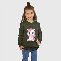 Свитшот хлопковый детский Unicorn Kid, цвет: хаки — фото 2