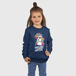 Свитшот хлопковый детский Unicorn hipster, цвет: тёмно-синий — фото 2