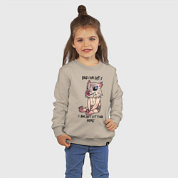 Свитшот хлопковый детский ИНОСКЕ ХАШИБИРА, цвет: миндальный — фото 2