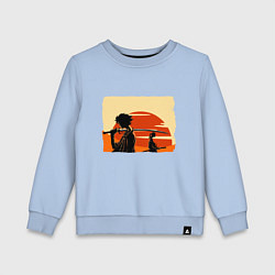 Свитшот хлопковый детский Самурай Чамплу Мугэн и Дзин, цвет: мягкое небо