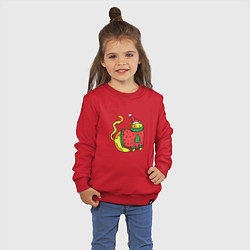 Свитшот хлопковый детский Котик в свитере, цвет: красный — фото 2