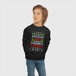 Свитшот хлопковый детский My ugly christmas sweater, цвет: черный — фото 2