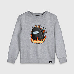 Свитшот хлопковый детский Among Us fire, цвет: меланж