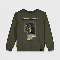 Свитшот хлопковый детский Minecraft, цвет: хаки