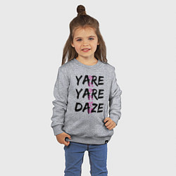 Свитшот хлопковый детский YARE YARE DAZE, цвет: меланж — фото 2