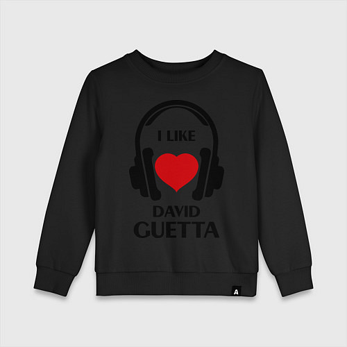 Детский свитшот I like David Guetta / Черный – фото 1