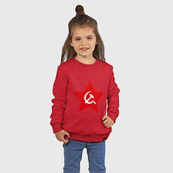 Свитшот хлопковый детский Звезда с серпом и молотом, цвет: красный — фото 2
