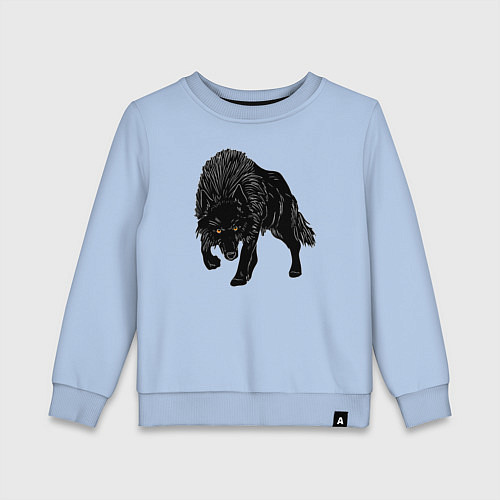 Детский свитшот Черный Волк / Мягкое небо – фото 1