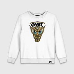 Свитшот хлопковый детский Owl, цвет: белый