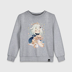 Свитшот хлопковый детский Приятного аппетита Паймон, цвет: меланж