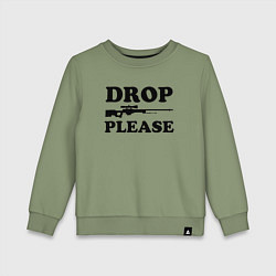 Свитшот хлопковый детский Drop Please, цвет: авокадо