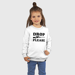 Свитшот хлопковый детский Drop Please, цвет: белый — фото 2