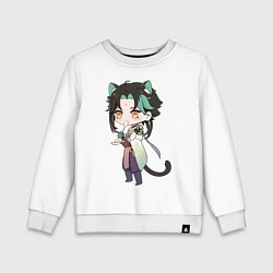 Свитшот хлопковый детский Чиби Сяо, цвет: белый