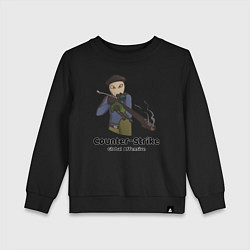 Свитшот хлопковый детский CS GO Снайпер, цвет: черный