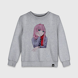Свитшот хлопковый детский Zero Two, цвет: меланж