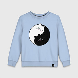 Свитшот хлопковый детский Yin and Yang cats, цвет: мягкое небо