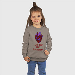 Свитшот хлопковый детский Bring Me The Horizon 2D Сердце, цвет: утренний латте — фото 2