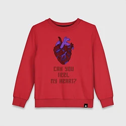 Свитшот хлопковый детский Bring Me The Horizon 2D Сердце, цвет: красный