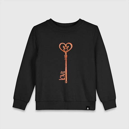 Детский свитшот Ключ от твоего сердца / Черный – фото 1