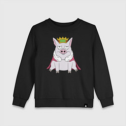 Свитшот хлопковый детский Король, цвет: черный
