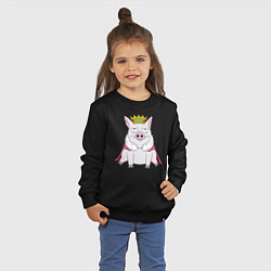 Свитшот хлопковый детский Король, цвет: черный — фото 2