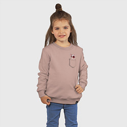 Свитшот хлопковый детский ПОП карманный КОТ, цвет: пыльно-розовый — фото 2