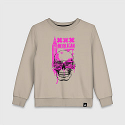 Свитшот хлопковый детский Skull Hooligan, цвет: миндальный