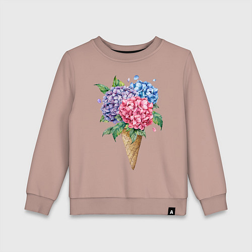Детский свитшот Букет цветов в рожке / Пыльно-розовый – фото 1