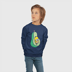 Свитшот хлопковый детский Гомер авокадо, цвет: тёмно-синий — фото 2